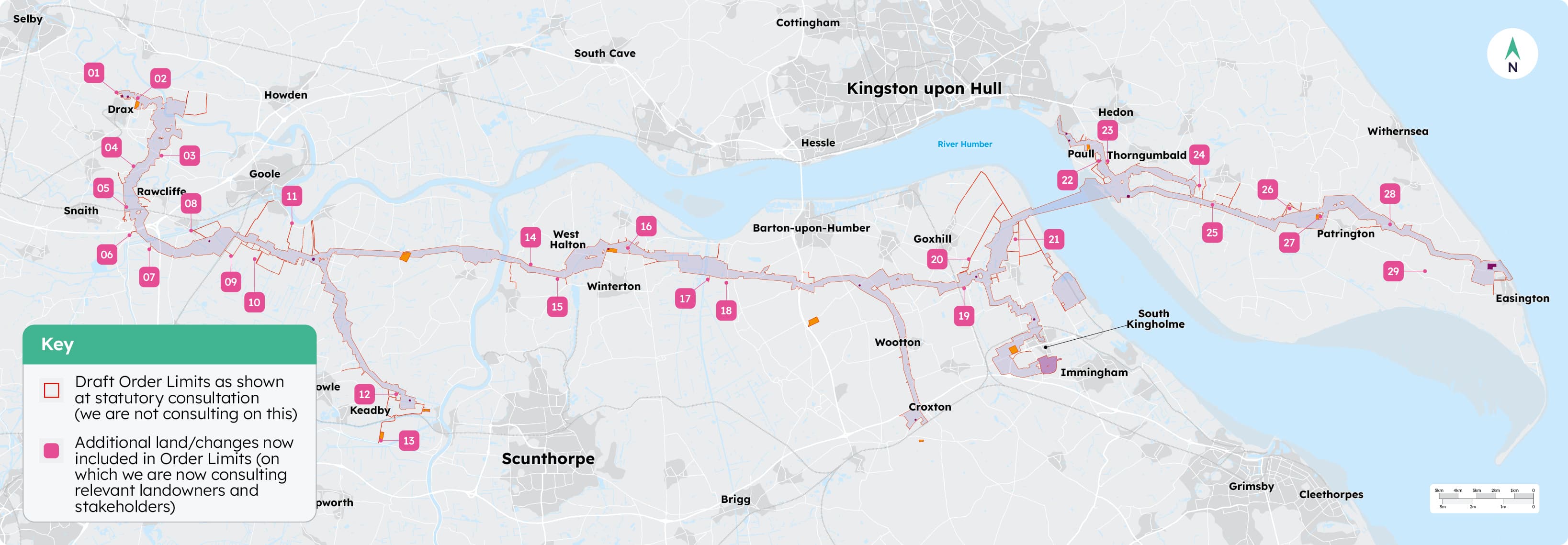 Targeted consultation map of the route